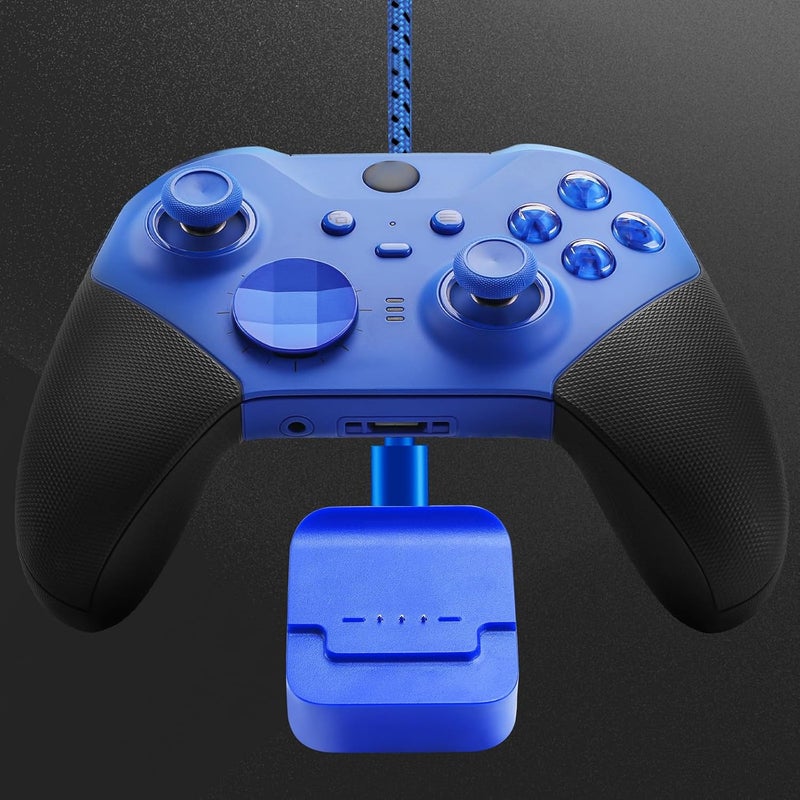 VANPARK Complete Component Pack for Xbox Elite Controller Series 2 Core，Accessories Include 1 Carrying Case, 1 Charging Dock&Cable, Metal 6 Joysticks, 4 Paddles, 2 D-Pads, 1 Adjustment Tool(Blue) - Image 5